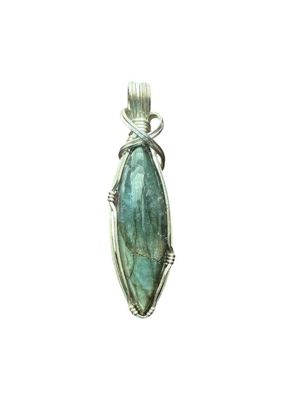 Labradorite Wire Wrapped Pendant - Picture 2 of 7